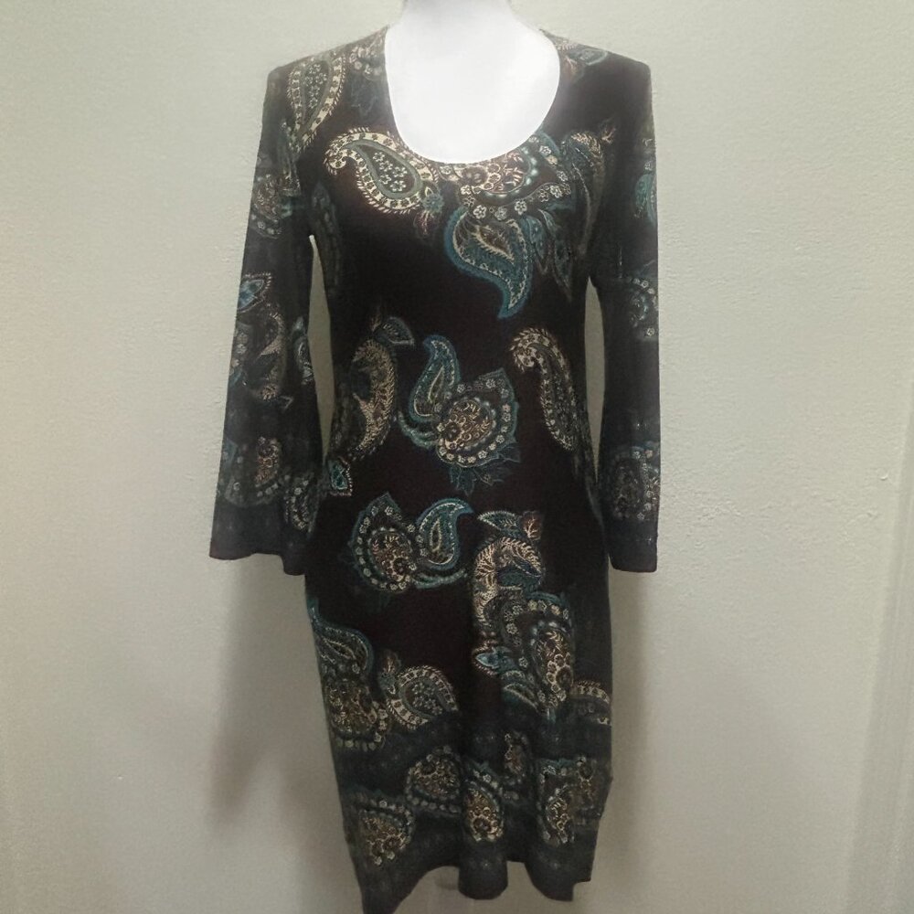 Alyn Paige brown paisley dress size small